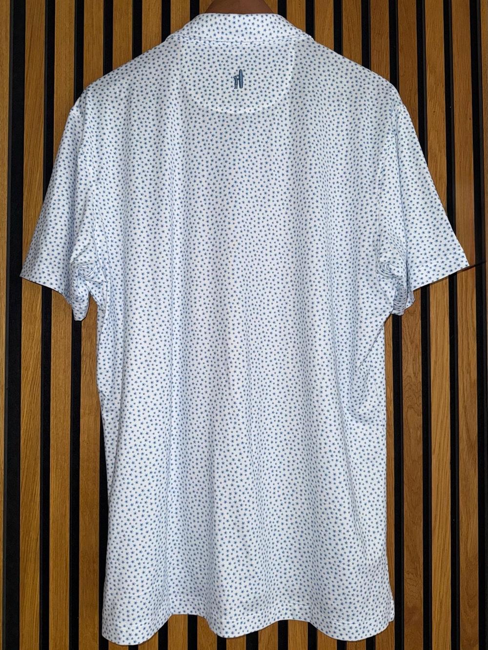 johnnie-O "Plumeria" Featherweight Polo in Tide Blue Micro-Floral - NWT - Picture 4 of 11